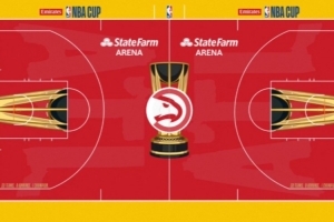 貌似看着没那么烧心？联盟公布各队新赛季各队NBA杯地板设计